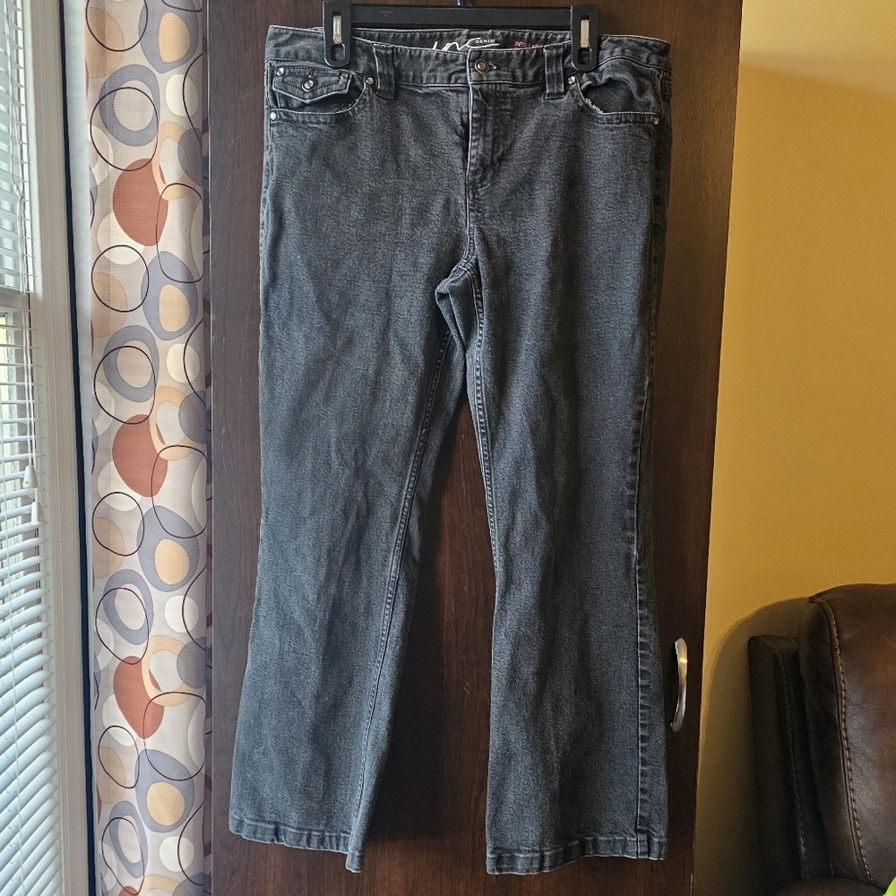 International Concepts Stylish Black Women's Regular Fit Jeans Size 16
